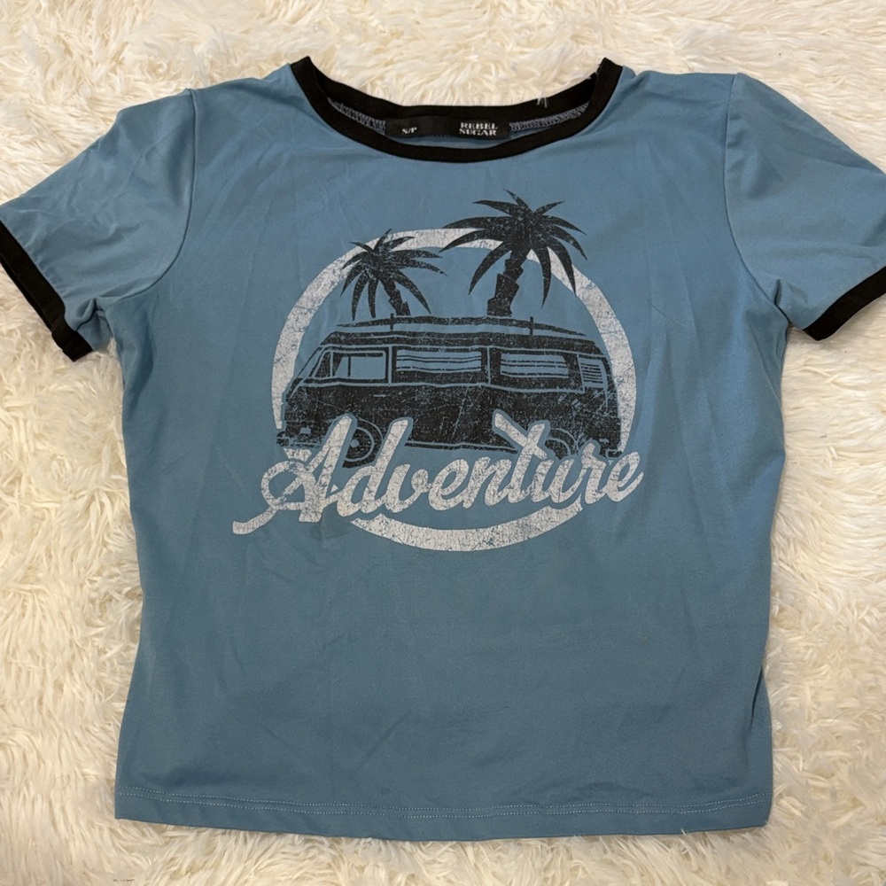 River Island Adventure Tee - Blue and Black